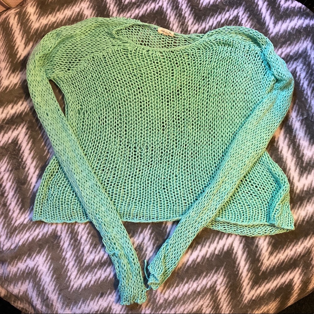 Mint Long Sleeve Small Open Knit